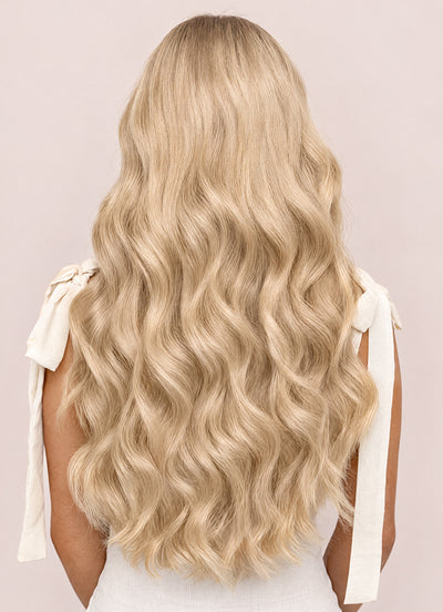 20 inch Full Volume Clip in Hair Extensions Pearl Blonde
