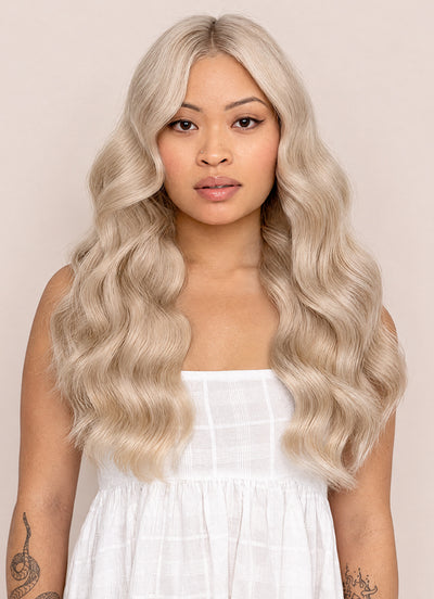 20 inch Ultimate Volume Clip in Hair Extensions Pearl Blonde