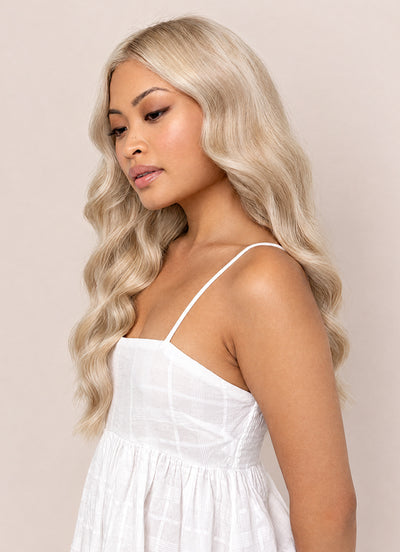 20 inch Ultimate Volume Clip in Hair Extensions Pearl Blonde