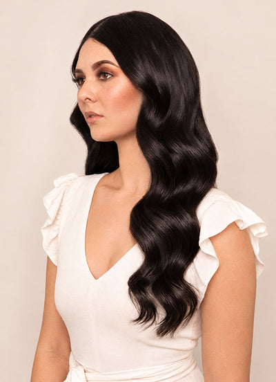 20 inch Ultimate Volume Clip in Hair Extensions #1B Natural Black
