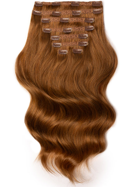 20 Inch Deluxe Clip in Hair Extensions #6 Light Chestnut Brown