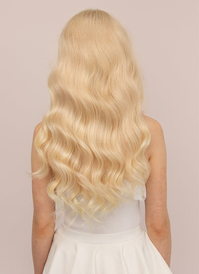 20 inch Full Volume Clip in Hair Extensions #613 Bleached Blonde