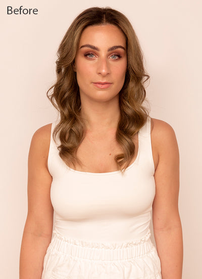 20 inch Full Volume Clip in Hair Extensions Dark & Chestnut Brown Balayage