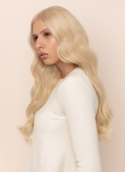 20 inch Full Volume Clip in Hair Extensions Ice Blonde