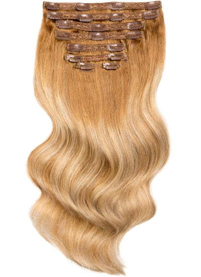 20 inch Ultimate Volume Clip in Hair Extensions in Light Brown & Blonde Balayage