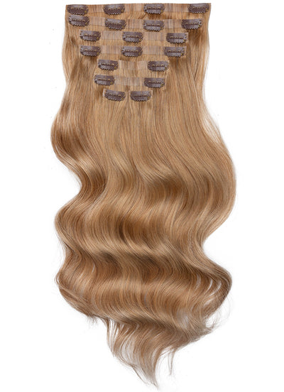 20 inch Seamless Clip in Hair Extensions #16 Light Golden Blonde