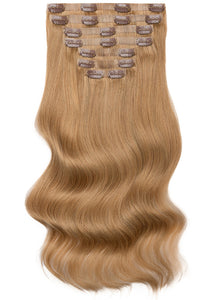 18 inch Seamless Clip in Hair Extensions #18 Golden Blonde