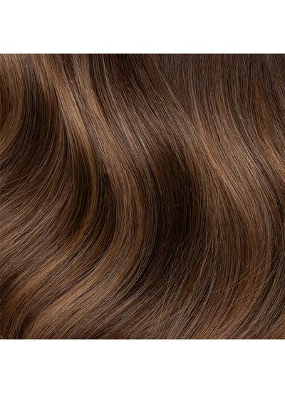 20 inch Seamless Clip in Hair Extensions Dark & Light Brown Balayage