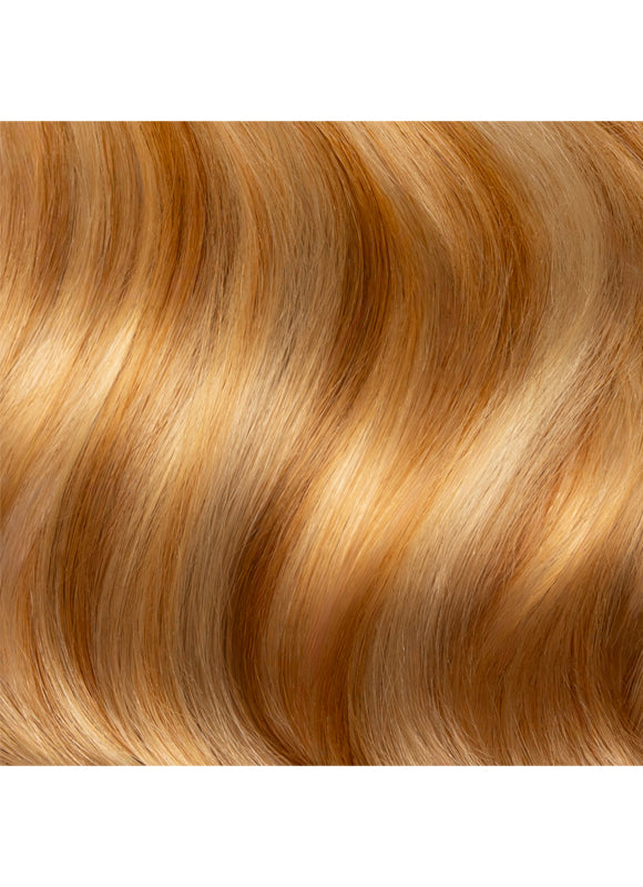 20 inch Seamless Clip in Hair Extensions Light Brown with Light Blonde Highlights