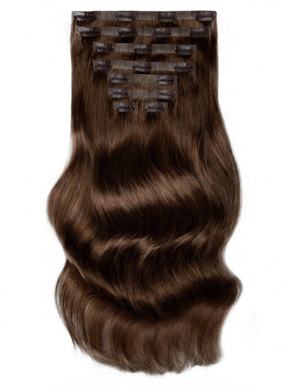20 inch Seamless Clip in Hair Extensions #1C Mocha Brown
