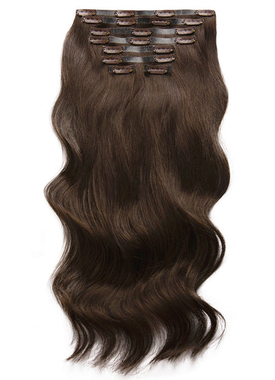 20 inch Seamless Clip in Hair Extensions #1C Mocha Brown