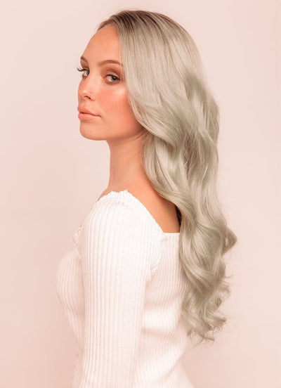 20 inch Deluxe Clip in Hair Extensions Silver