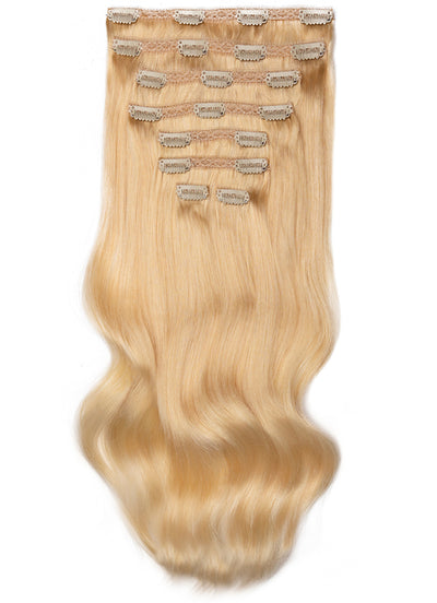 20 inch Ultimate Volume Clip in Hair Extensions  #613 Bleached Blonde