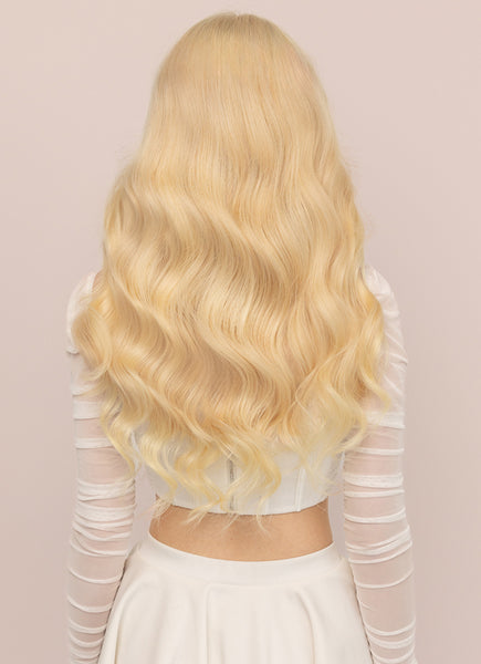 22 Inch Halo Hair Extensions #613 Bleached Blonde