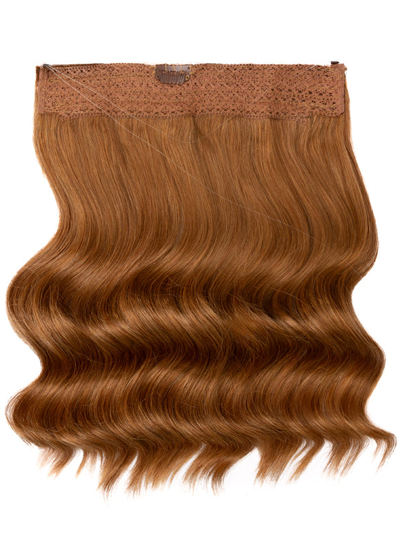 22 Inch Halo Hair Extensions 6 Light Chestnut Brown