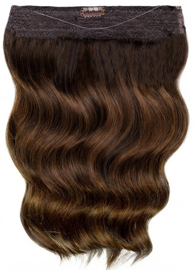 22 inch Halo Hair Extensions in Mocha & Medium Brown