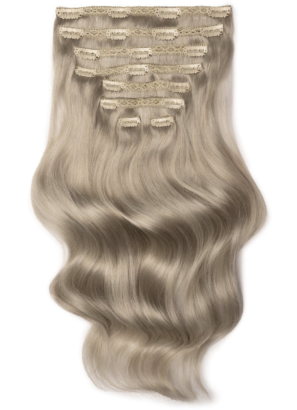 24 inch Deluxe Clip in Hair Extensions Silver