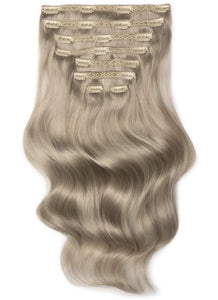 24 Inch Deluxe Clip in Hair Extensions #Silver