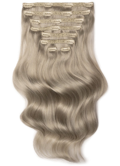 24 inch Deluxe Clip in Hair Extensions Silver