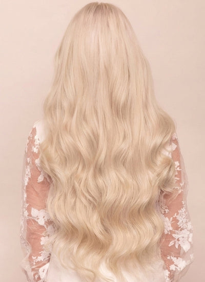 30 inch Ultimate Volume Clip in Hair Extensions #60W Platinum Blonde