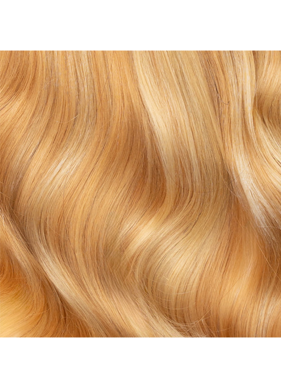 16 inch Ultimate Volume Clip in Hair Extensions Light Blonde with Strawberry Blonde Highlights