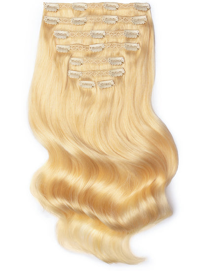 24 inch Deluxe Clip in Hair Extensions #60 Light Blonde