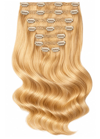 16 inch Full Volume Clip in Hair Extensions #27 Strawberry Blonde