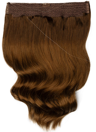 16 inch Halo Hair Extensions Dark to Medium Brown Ombre