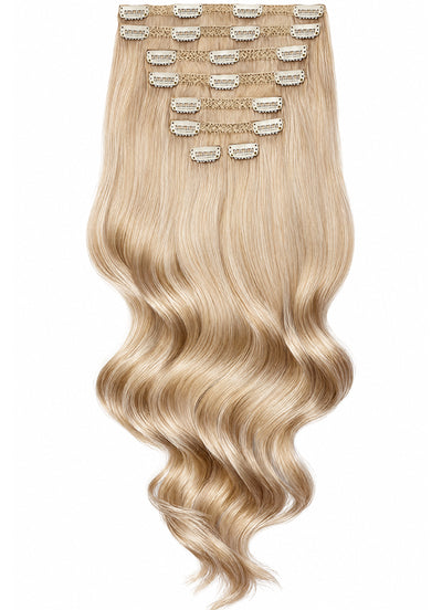 16 inch Full Volume Clip in Hair Extensions Pearl Blonde