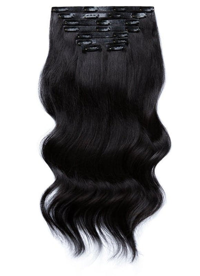 20 inch Seamless Clip in Hair Extensions #1 Jet Black