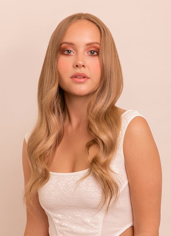 16 inch Full Volume Clip in Hair Extensions #18 Golden Blonde