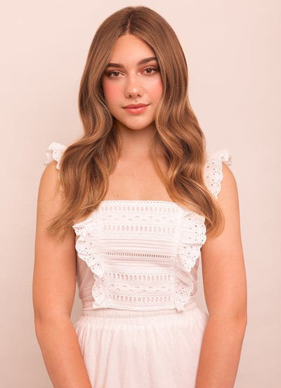 16 inch clip in hair extensions #8 chestnut brown 1