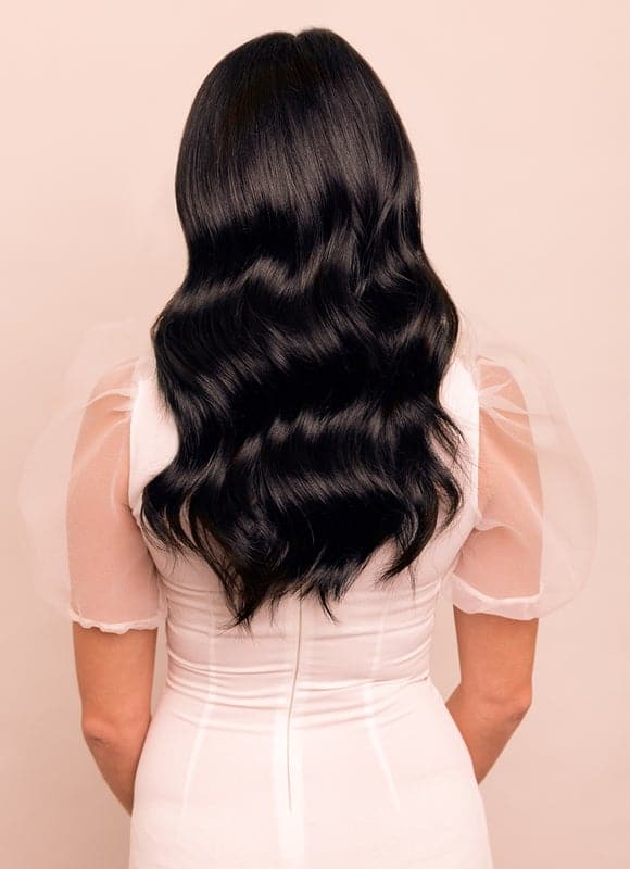 16 inch Full Volume Clip in Hair Extensions #1 Jet Black
