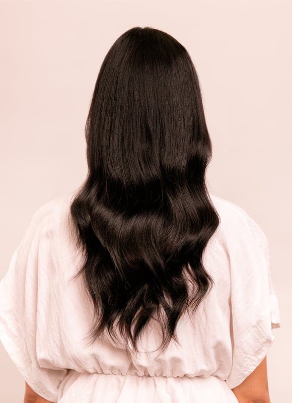 16 inch Full Volume Clip in Hair Extensions #1B Natural Black
