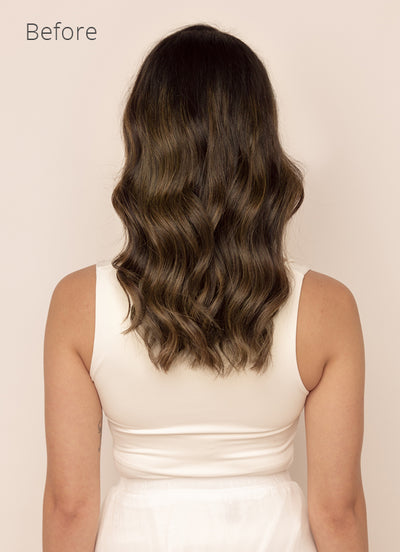 16 inch Halo Hair Extensions Mocha & Medium Brown Balayage