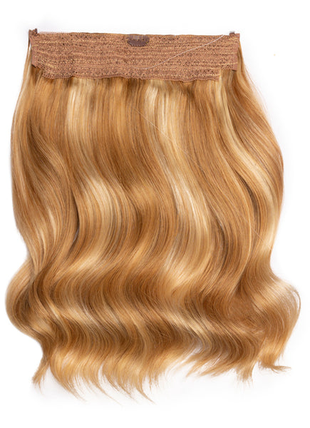 16 Inch Halo Hair Extensions #8/613 Brown Blonde Mix