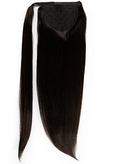 16 inch Clip in Ponytail Extension #1B Natural Black