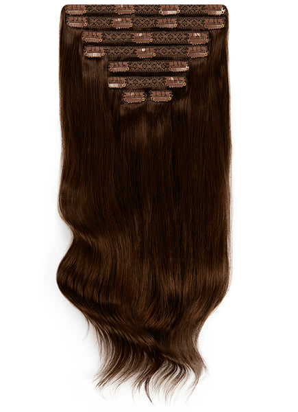 30 inch clip in hair extensions #1C mocha brown 7