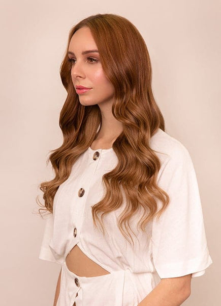 20 inch clip in hair extensions #6 light chestnut brown 3