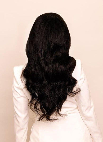 20 Inch Lace Front Human Hair Wig #1B Natural Black