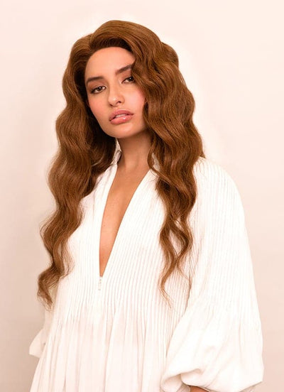 20 Inch Lace Front Human Hair Wig #6 Light Chestnut Brown