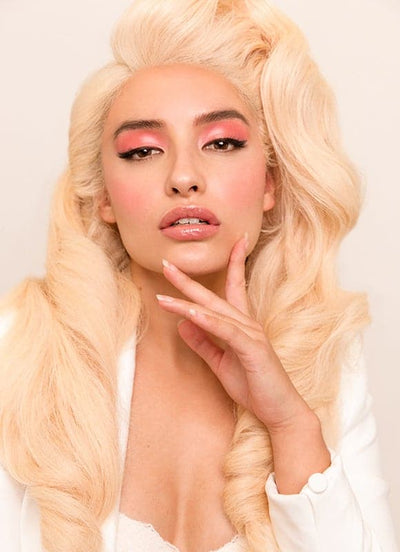 20 Inch Full Lace Human Hair Wig #613 Bleached Blonde