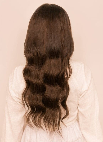 18 inch Seamless Clip in Hair Extensions #1C Mocha Brown