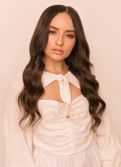 20 inch Seamless Clip in Hair Extensions #1C Mocha Brown