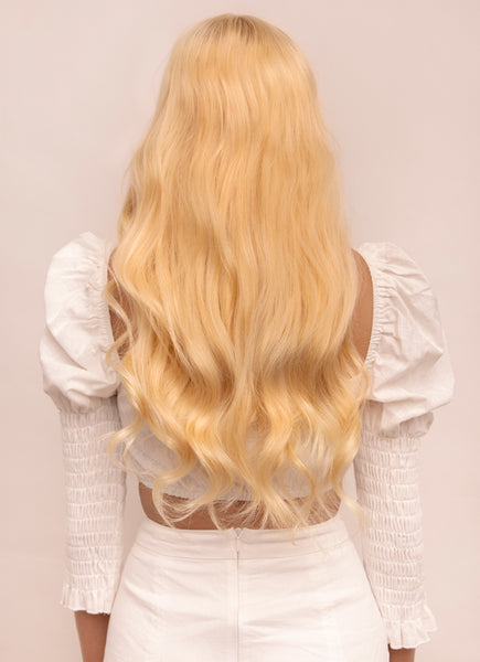 20 inch clip in hair extensions #27/613 blonde mix 2