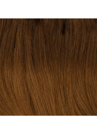 20 inch Full Volume Clip in Hair Extensions Dark to Medium Brown Ombre