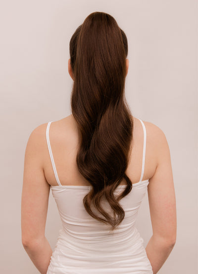 22 Inch Clip in Ponytail Extension #2 Dark Brown