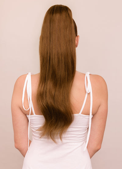 22 Inch Clip in Ponytail Extension #4 Medium Brown