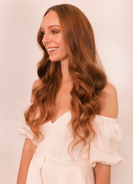 22 Inch Halo Hair Extensions #6 Light Chestnut Brown