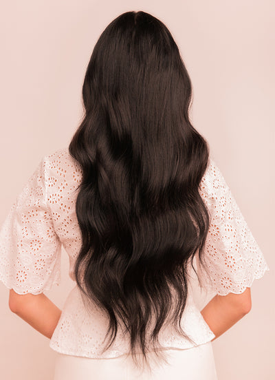 22 inch Halo Hair Extensions in #1B Natural Black